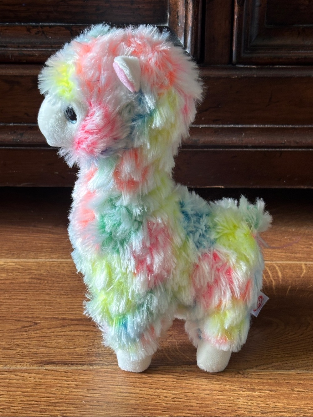 lola Pastel Rainbow Llama Plush - Pink, Yellow, Blue, Green